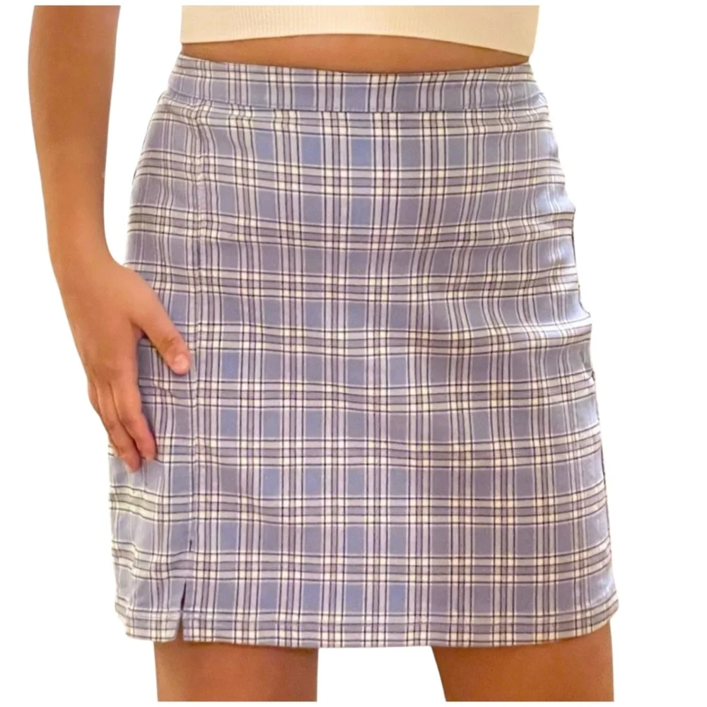 NEW Hollister Ultra High Rise Stretch Plaid Mini Pencil Skirt - Picture 2 of 10
